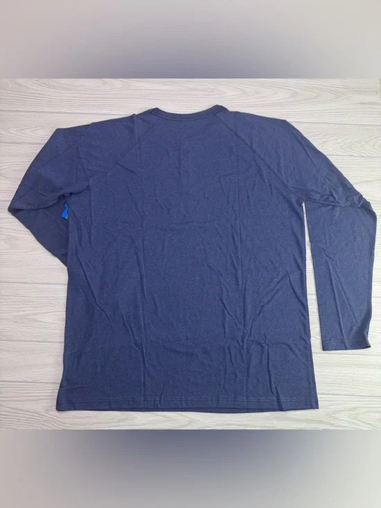 Columbia Men's Slate Blue Long Sleeve Henley - Picture 3 of 9